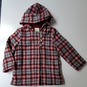 Size 4-5 Brand New Girls Crazy 8 Jacket plaid red gray Coat